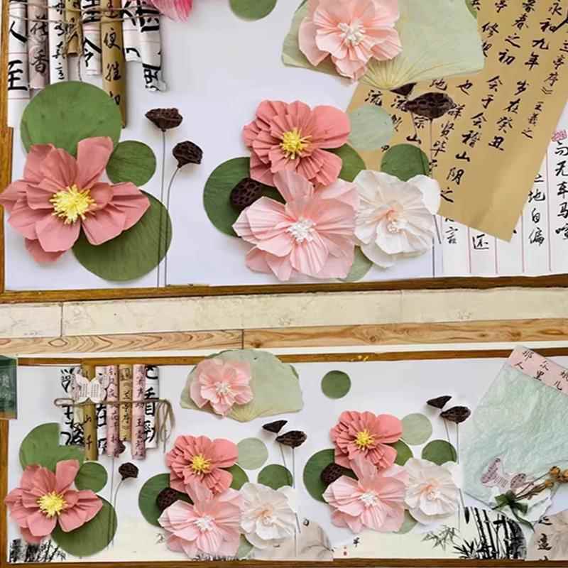 幼儿园墙面装饰家园栏主题墙材料荷花荷叶莲蓬小清新中国风新中式