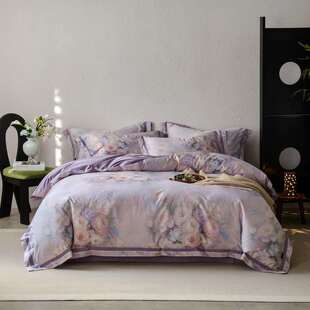 A类140S轻奢长绒棉四件套全棉丝滑宽边AB版 被套高档床品家用套件