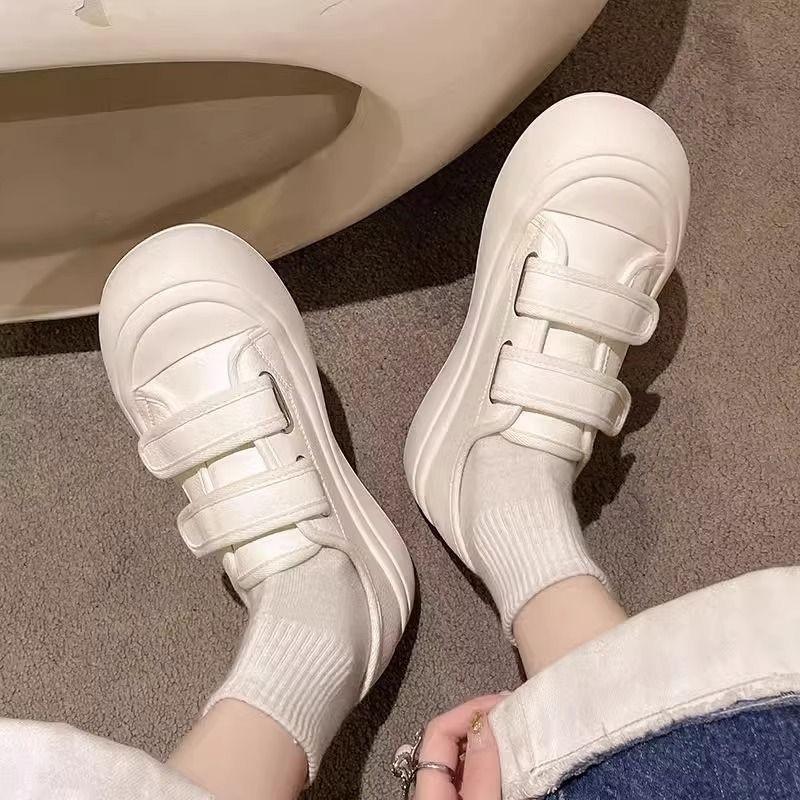 休闲鞋厚底小白魔术白色老爹鞋