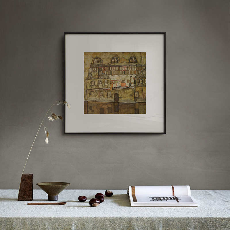 大师 席勒 欧式建筑抽象艺术装饰画客厅过道壁画工作室墙面挂画