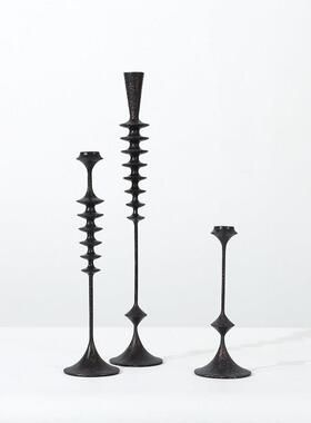 意式极简几何烛台摆件高级氛围感家居几何树脂小众烛台缪斯烛台