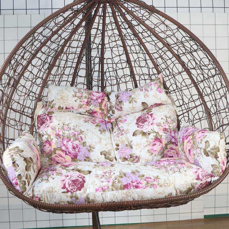 沙发式款靠垫吊蓝鸟坐垫双人新篮藤椅摇吊床千秋吊椅加昕咏2kay厚