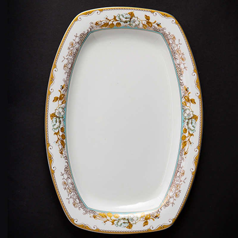 景德镇陶瓷餐具套装手工镶金边欧式高端碗碟盘骨瓷碗筷家商用送礼