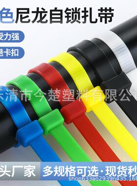 自锁式彩色尼龙扎带红黄蓝绿橙色塑料绑带3*1004*200 5*300束线带