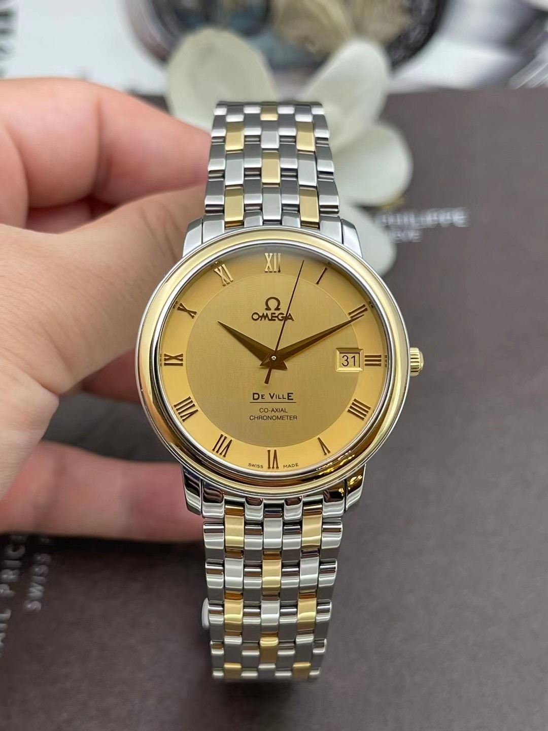 [9.8新]欧米茄碟飞系列4374.11.00自动机械36.5mm男表