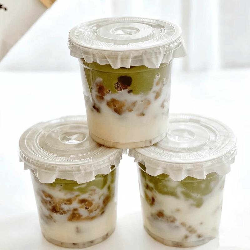 绿388650豆牛乳加冰沙杯子一次性啡奶杯咖杯绿豆冰打包塑料杯子厚