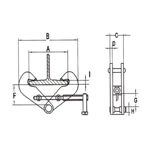 智友开口钳BC钢轨夹持器工字钢夹钳1吨吨起重葫芦固定吊具