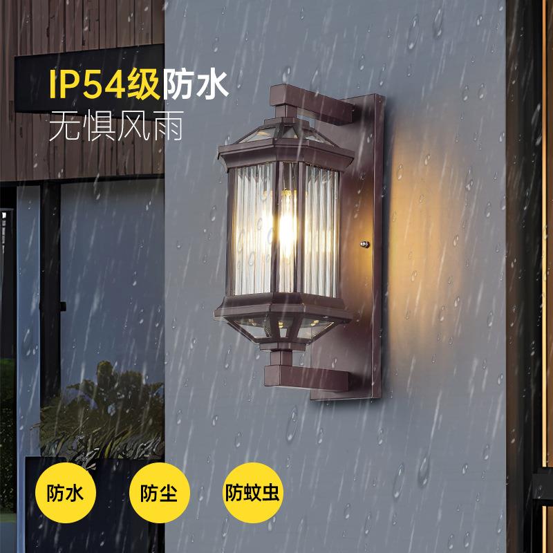 美式户外壁灯防水过道走廊灯欧式仿古室外阳台别墅庭院大门灯led
