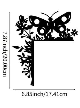 铁艺铁制工艺品1 件金属蝴蝶装饰墙贴门角装饰品门框角