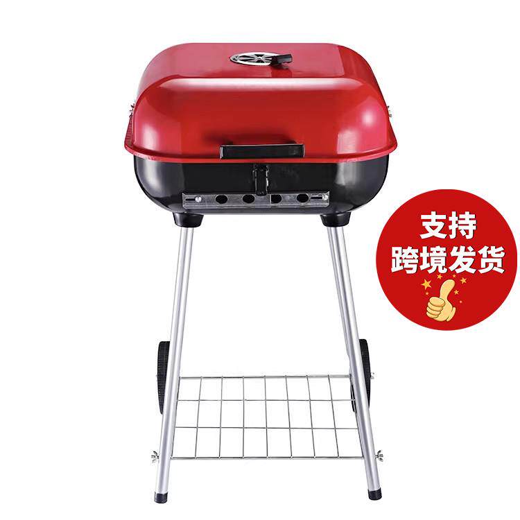 汉堡型烧烤炉便携式烧烤炉户外木炭聚会BBQ户外庭院大型烧烤炉