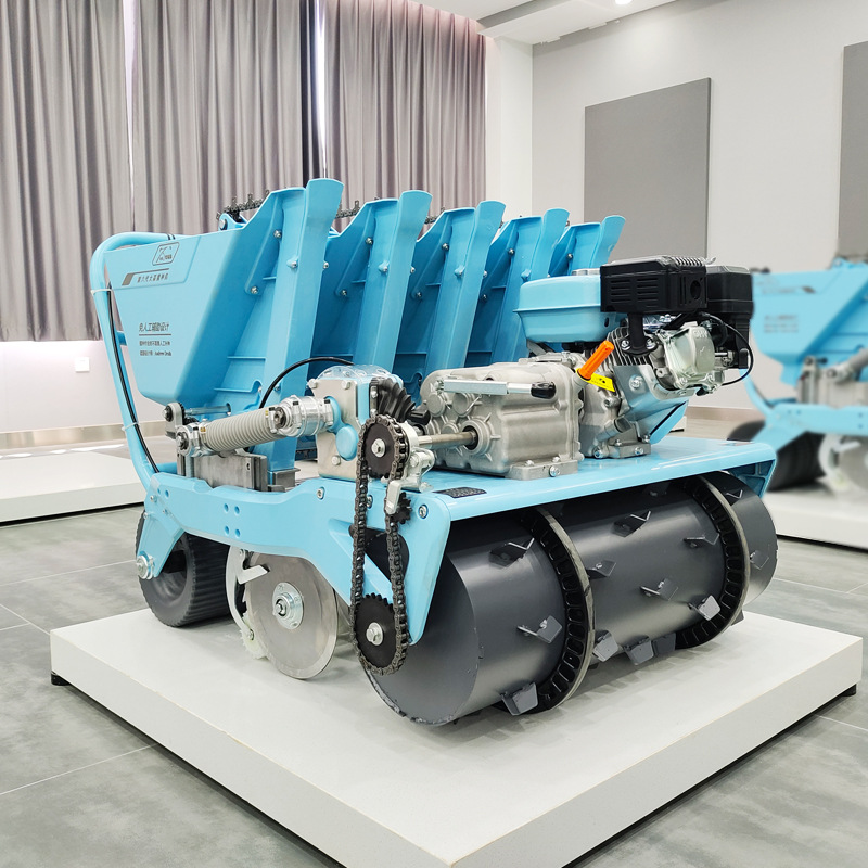 第六代大蒜播种机新款汽油自走小型多行种蒜机蒜瓣种植机