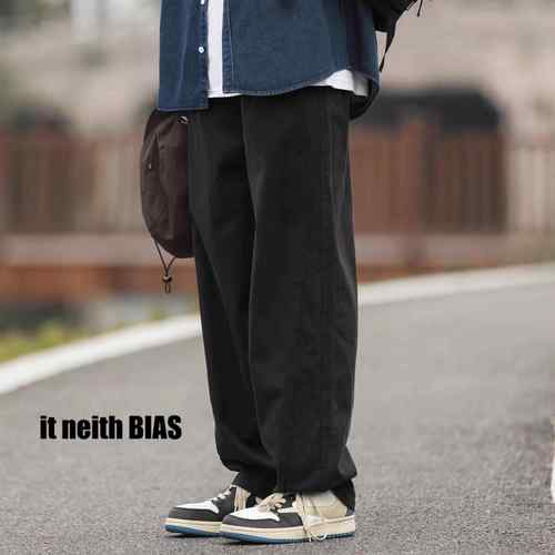 it neith BIAS日系复古秋冬男士基础分割工装裤潮牌休闲直筒长裤