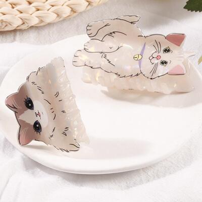 Cute Cat Hair Accessories Claw Clips 可爱猫咪醋酸抓夹鲨鱼夹