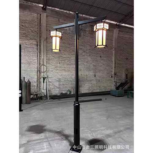仿古中式太阳能路灯景观灯3米小区公园户外园林灯笼双头led庭院灯