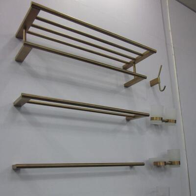 扁座双毛巾置41物架3层04不钢丝亮光浴巾架货厂绣家ST-V040拉4