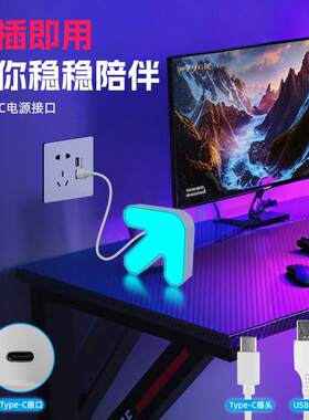 氛围灯墙壁装饰蜂窝灯房间拼接造型电脑桌面RGB箭头灯led灯壁挂式