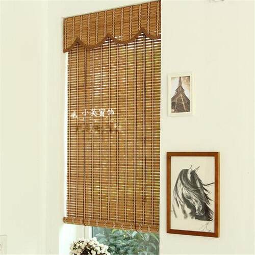 卷竹帘帘透气茶馆饭店竹片卷帘竹竹窗帘隔竹用编新中式帘商场所