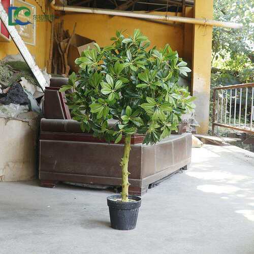 仿真七星叶鸭脚木人造假树绿植落地小树百搭装饰盆景摆件造景盆栽