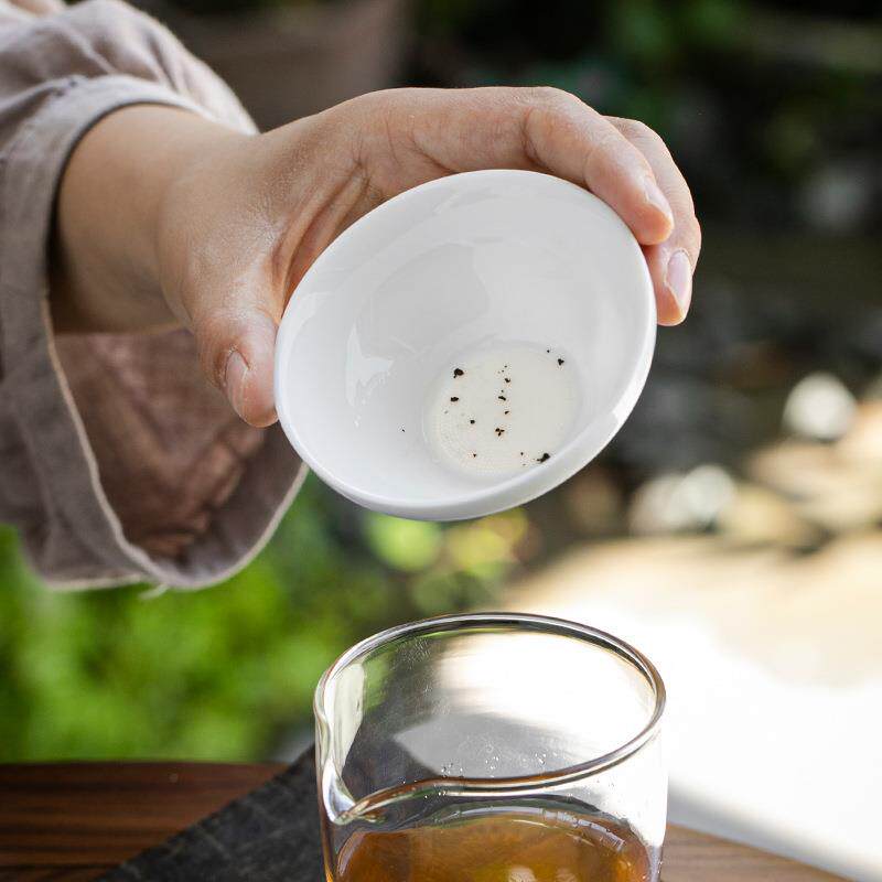 德化白瓷茶漏茶叶茶具陶瓷过滤网茶滤泡茶过滤器茶隔漏斗配件茶道