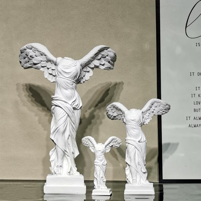 北欧创意轻奢高档胜利女神雕像石膏像酒柜玄关文艺艺术摆件装饰