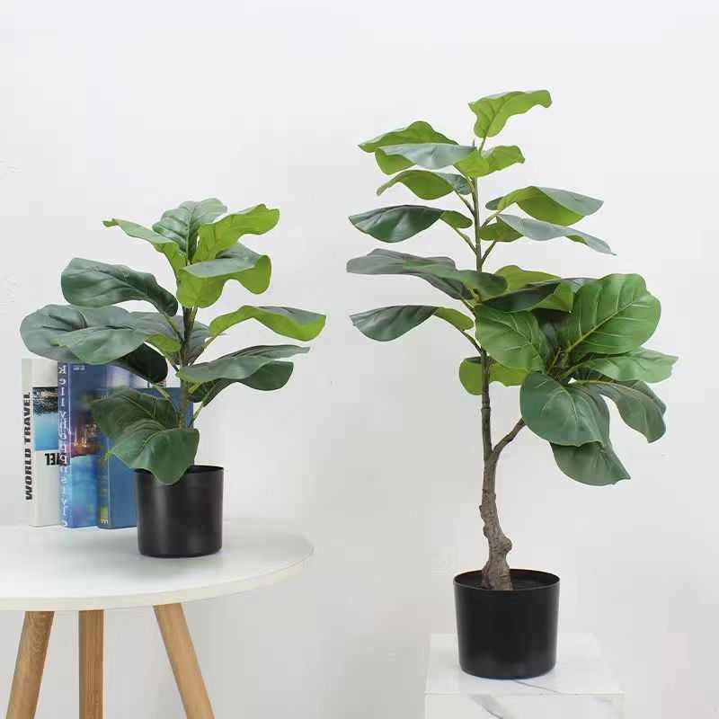 北欧风仿真琴叶榕室内绿植家居装饰落地摆件假绿植橱窗盆栽盆景