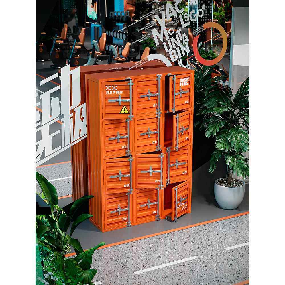 工业风多门铁皮柜健身房服装店员工更衣柜收纳柜学生书包柜