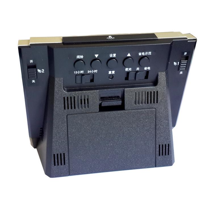 康巴钟丝SDD数码电波闹小座钟太阳能闹钟贪睡懒人闹夜钟1光超静音