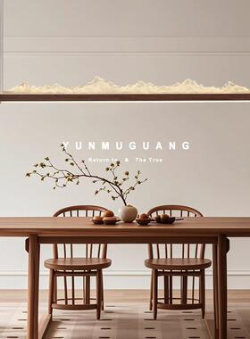 中式美灯具茶室吊20风26款中854古胡桃色学高级感一字灯型长条餐