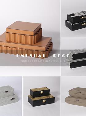 UNUSUAL 样板间售楼处梳妆台书架首饰装饰盒子现代收纳盒饰品摆件