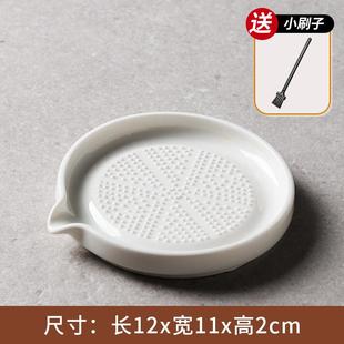 姜泥研磨器工具擦姜末陶瓷捣蒜蓉手工全瓷盘子药末钵多功能研蓉碟