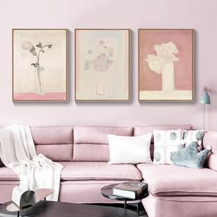 常玉静物花卉装饰画北欧ins风八尾金鱼油画客厅沙发背景墙壁挂画