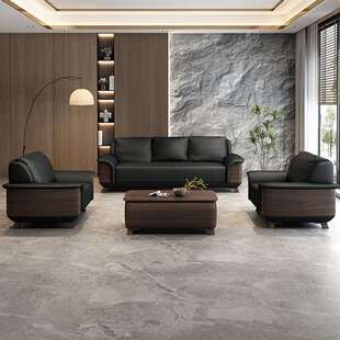 办公室沙发简组约现S672代商茶务几合套装 洽客谈会接待办公沙发三