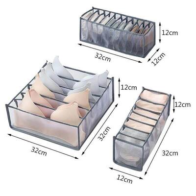 storage box 7 grids bra organizer foldable drawer organizer