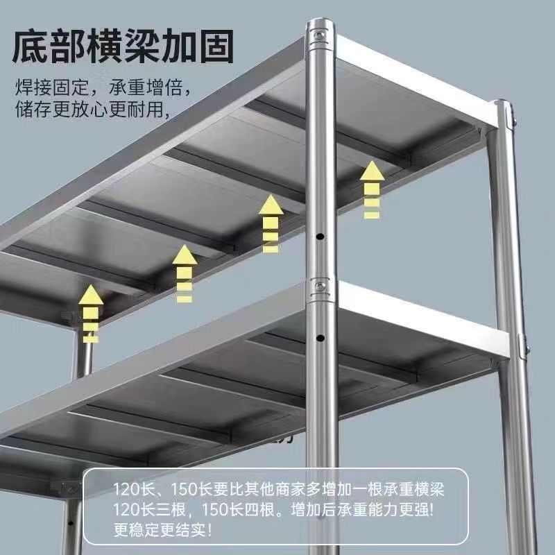 不锈钢台面立架多层厨房冰柜桌面收纳架奶茶店置物架操作台上架子