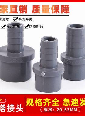 pv软管接头c宝塔直接直通塑料软硬快接插口纹灰色6螺分外径内径20