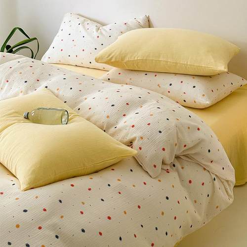 A类母婴级全棉双层纱四件套2024新款春夏季纯棉床单被套床上用品