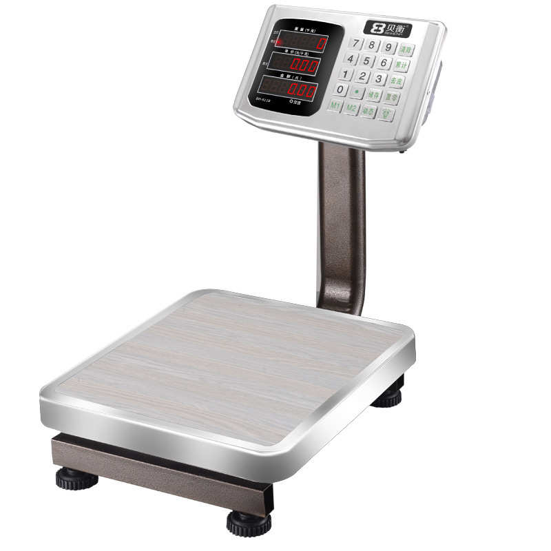 60公斤电子秤短杆商用台称小型计价秤快递秤折叠充电磅秤50kg市斤