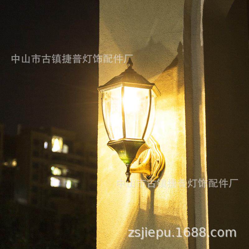 太阳能led弯六角壁灯太阳能壁灯户外过道壁灯别墅庭院花园壁灯