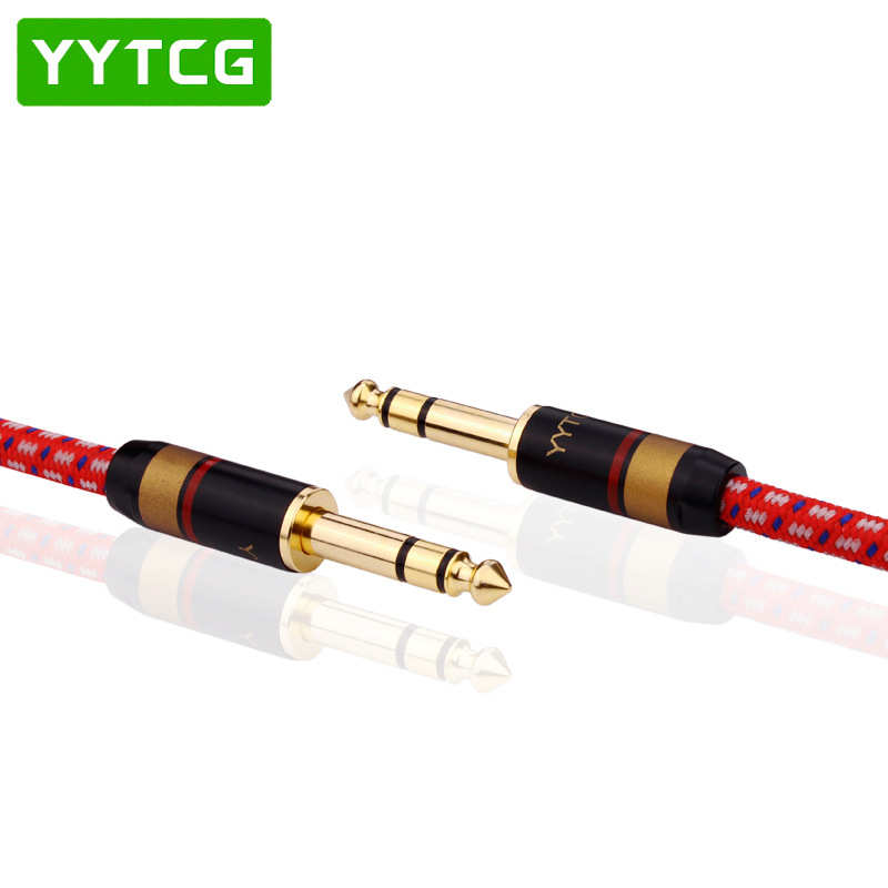 YYTCG大三芯发烧音频线6.5/6.35mm公对公TS-TS双声道平衡线对录线
