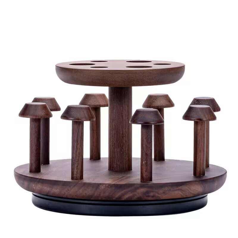 胡桃木茶道六君子杯架一体套装旋转中式高档茶杯收纳茶具配件摆件,餐饮具,茶具礼盒,淘宝优惠券,粉丝福利购,淘宝优惠卷