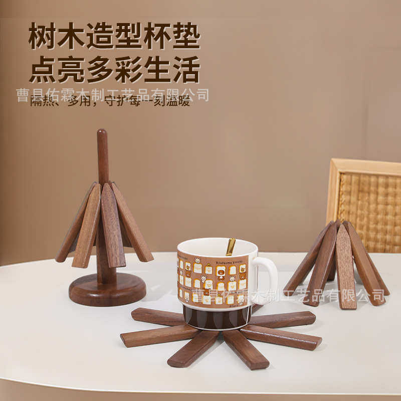 隔热垫耐热垫垫黑胡桃摆件杯厂家直销一棵树餐防批发餐桌烫木质垫