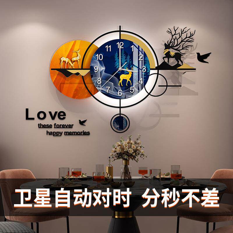 新款钟表装饰挂钟厅客简约创意现代墙艺术时红尚挂网家用QZI大气