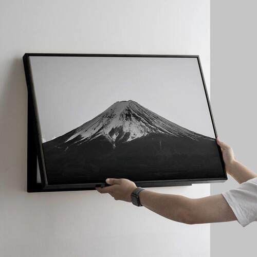 山水电表箱装饰画 画现代客厅轻奢配电箱遮挡挂画 画横款极简富士
