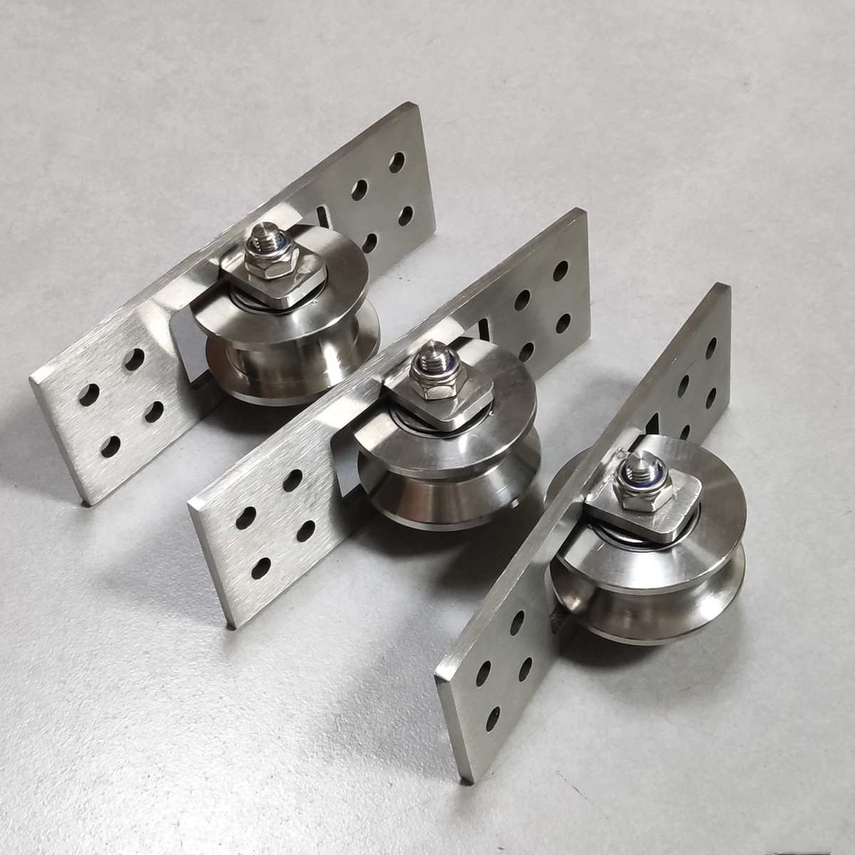 隐形轨道滑轮轮轮带轮门下重型平移板庭院轴承不锈钢隐藏式门单双