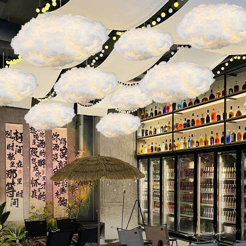云朵吊灯装饰幼儿园店铺商用棉花儿童网红创意白云清吧氛围云彩灯