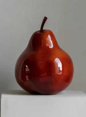 安邸新中古摆件梨子艺术家居装饰品侘寂风雕塑高级感玻璃钢工艺品