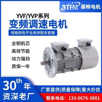 YVP/YVF2系列电机380V三相异步0.18/0.75/1.1/1.5/3/4kw电动机