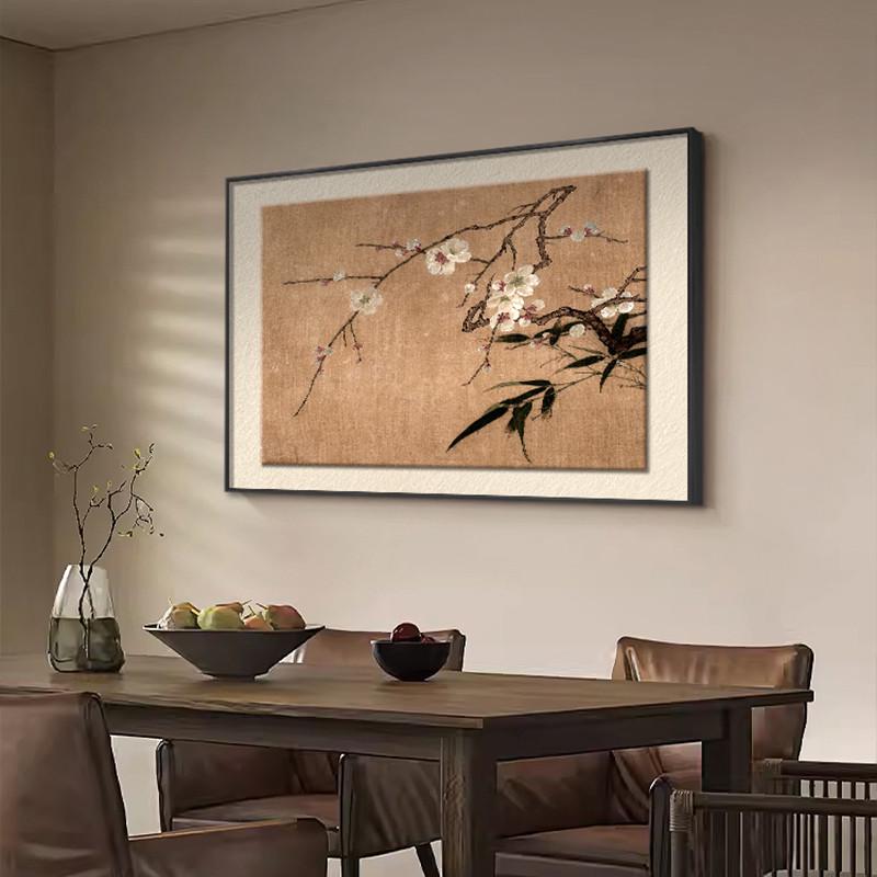 中古风餐厅装饰画新中式蝴蝶客厅背景墙挂画复古艺术走廊过道壁画图片
