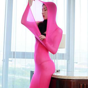 加大码全身伪娘无缝连体衣加厚保修身丝袜连体袜紧身cos连身袜