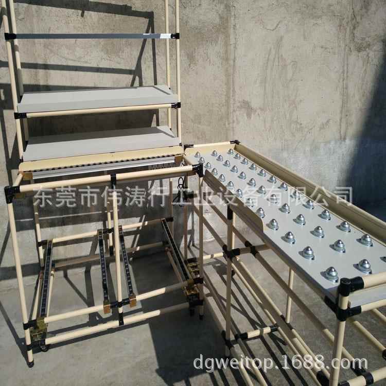 伟涛行先进先出牛眼线棒工作台精益管滑轨工作台半自动铝型材